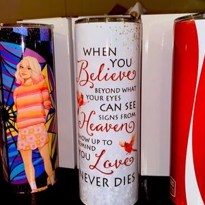 NIB WHEN YOU BELIEVE BEYOND WHAT You’re EYES see memorial tumbler 20 oz …